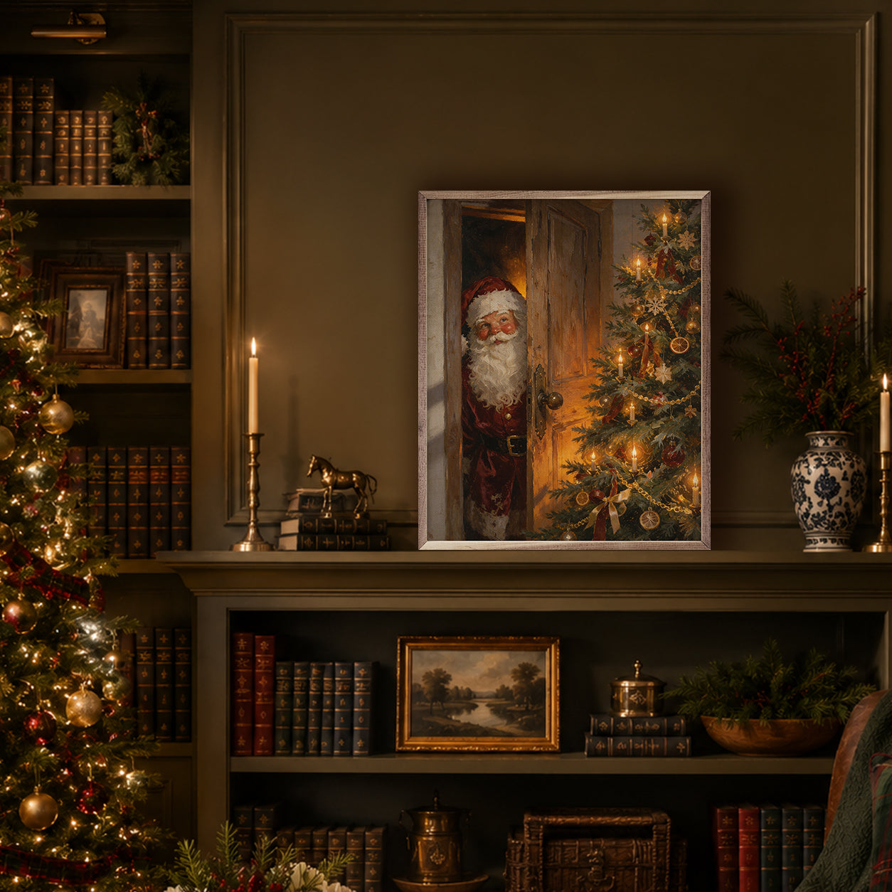 Santa At The Christmas Door