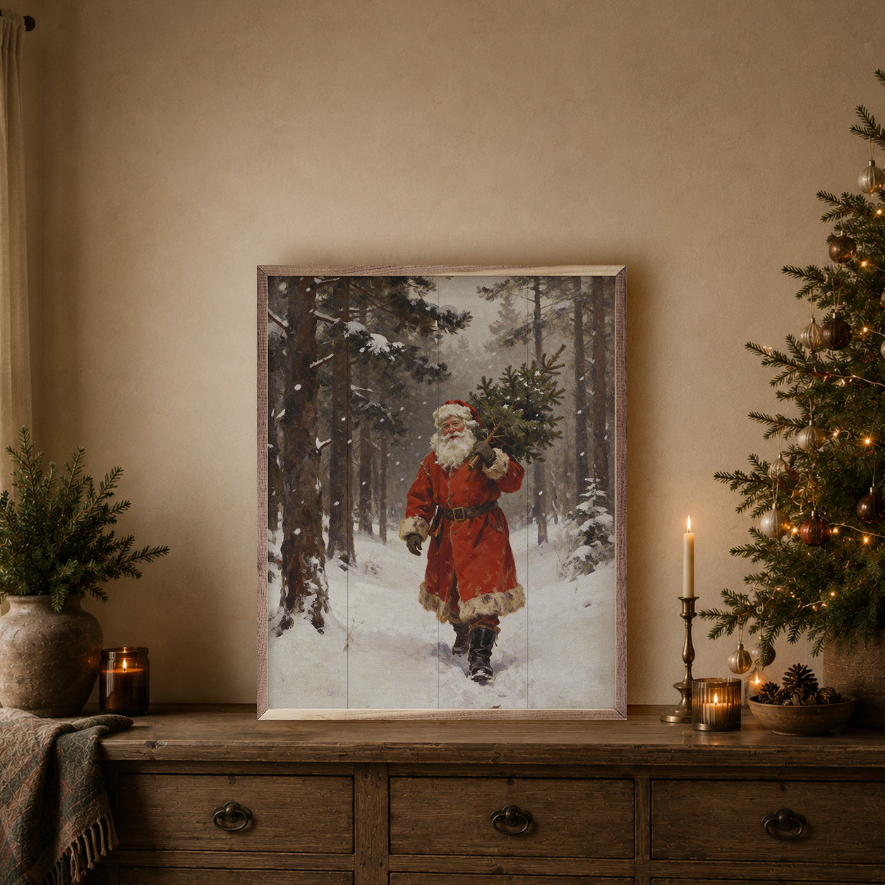Santa Claus Through The Pines