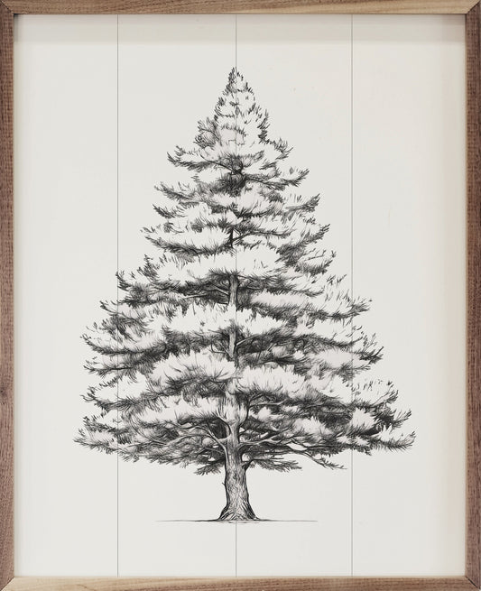 Simple Pine Tree White