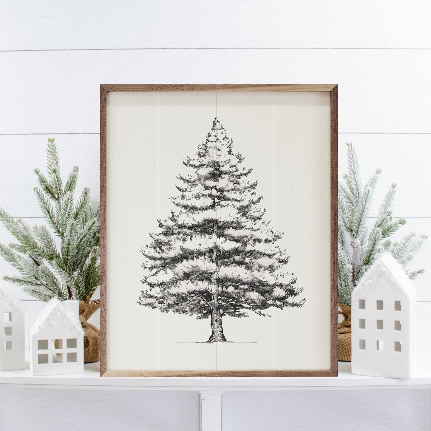 Simple Pine Tree White