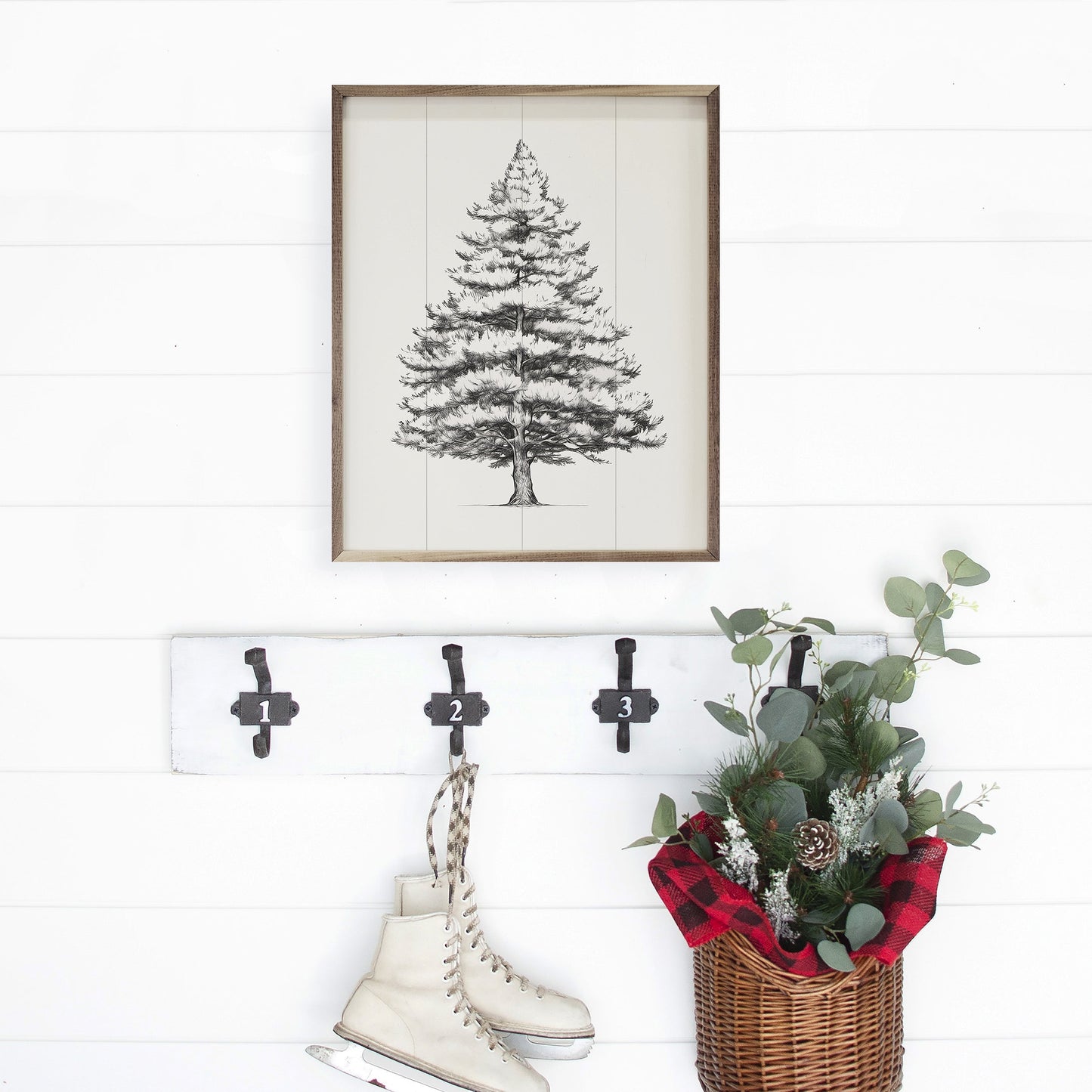 Simple Pine Tree White