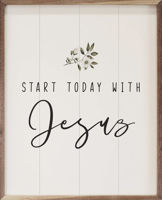 Start Today With Jesus Greenery White