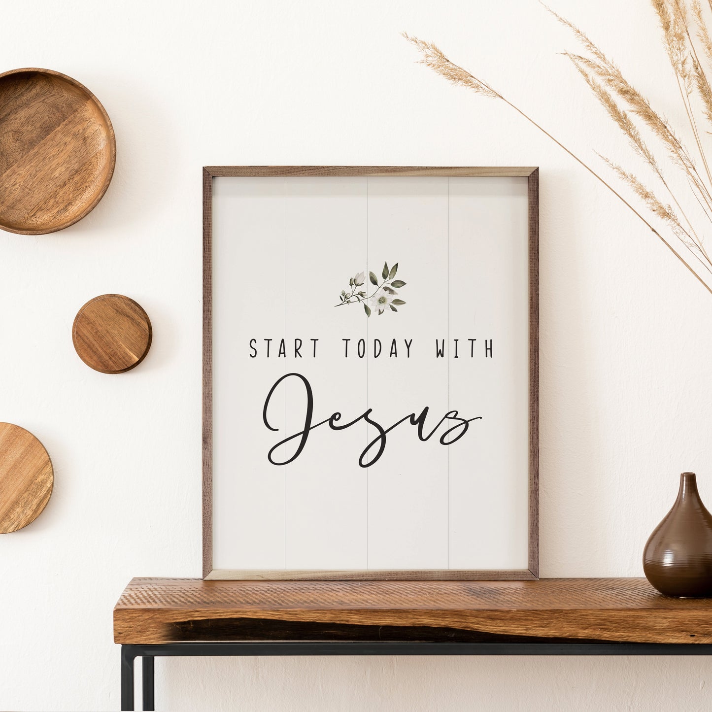 Start Today With Jesus Greenery White