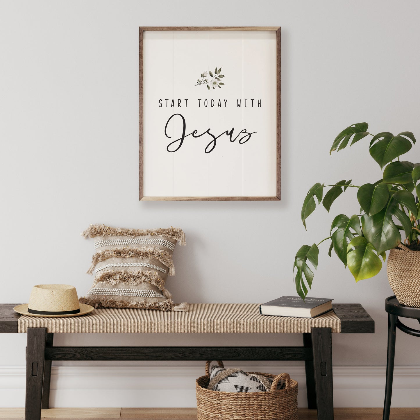 Start Today With Jesus Greenery White