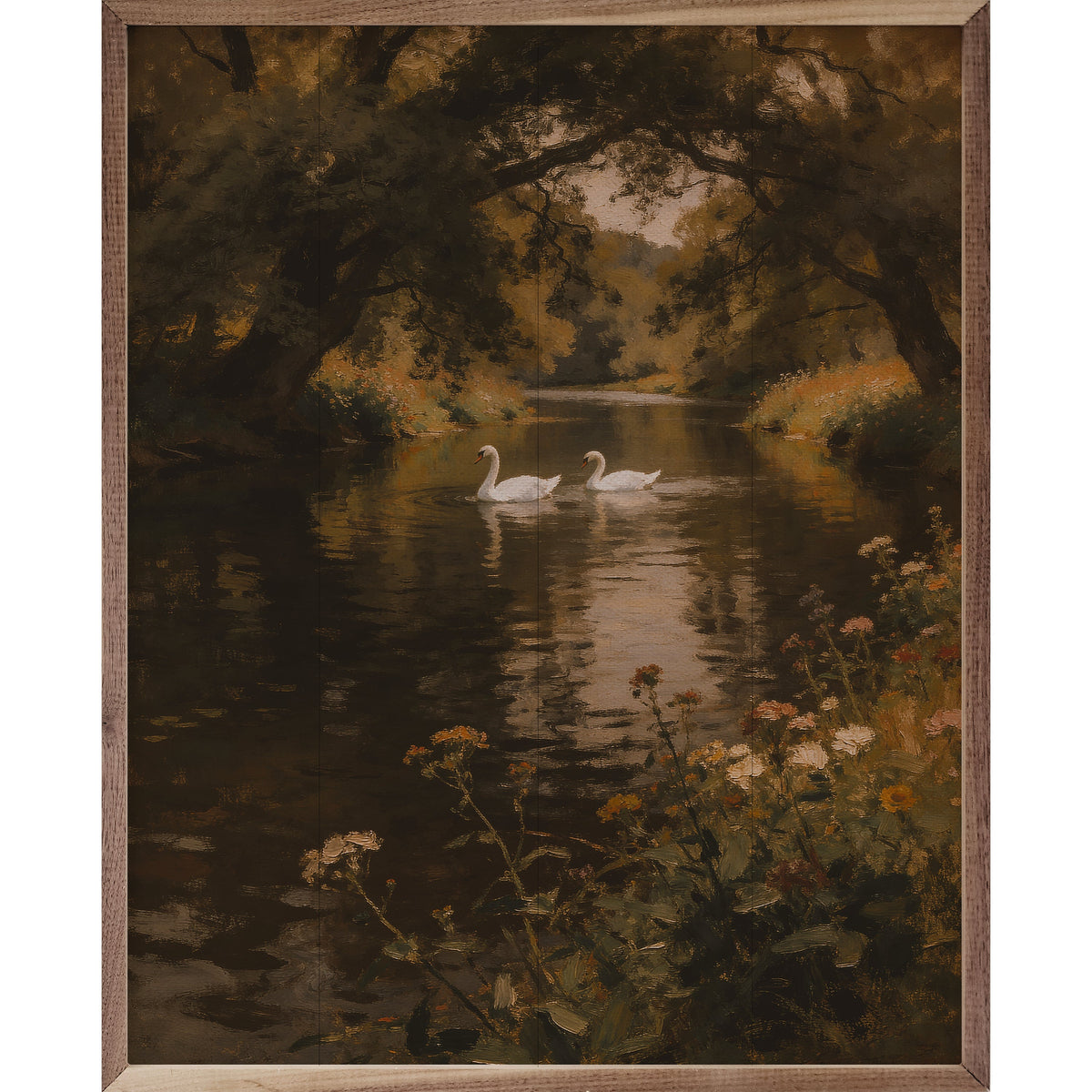 Swans Beneath The Willow Canopy