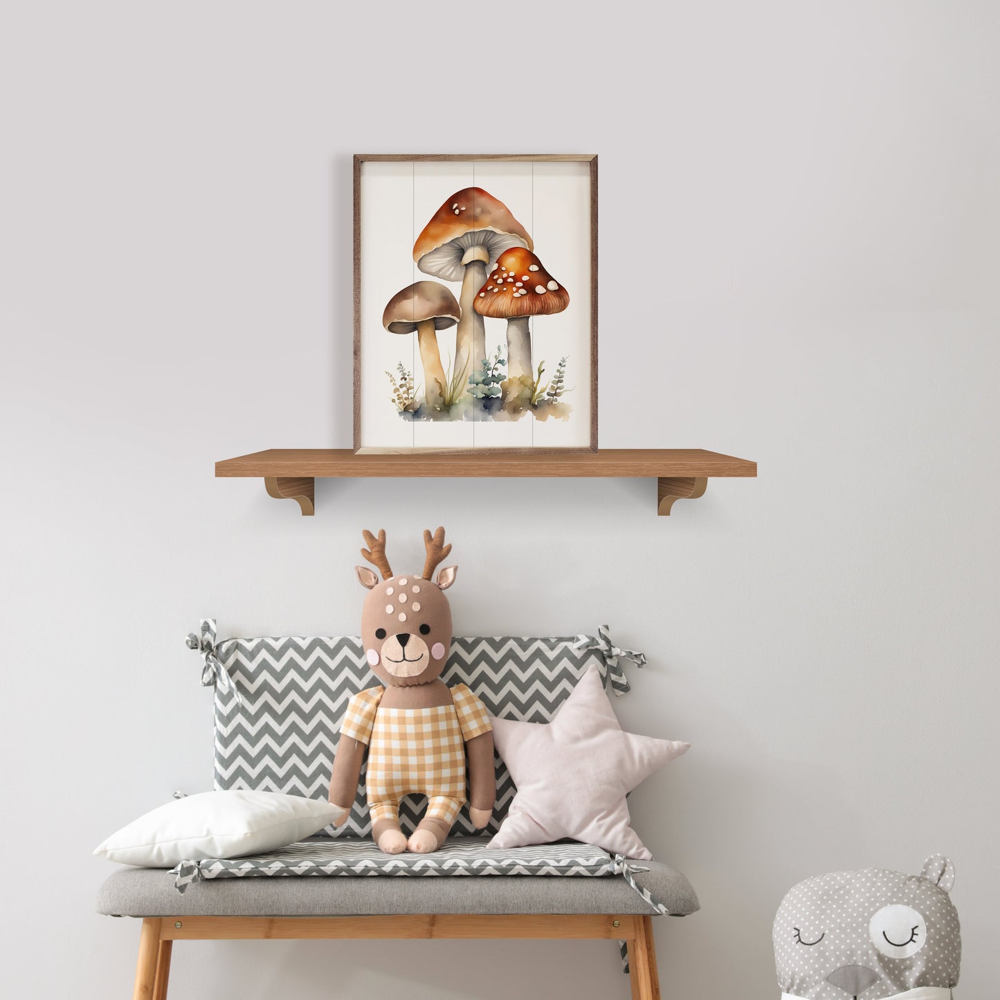 Three Mushrooms White