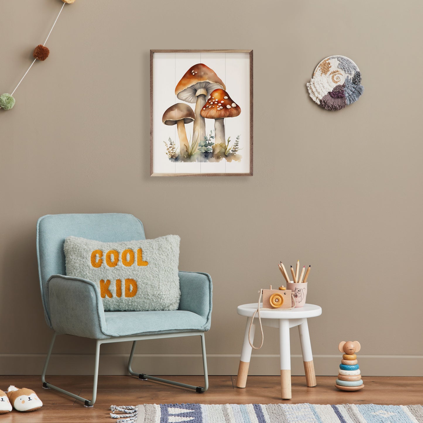 Three Mushrooms White