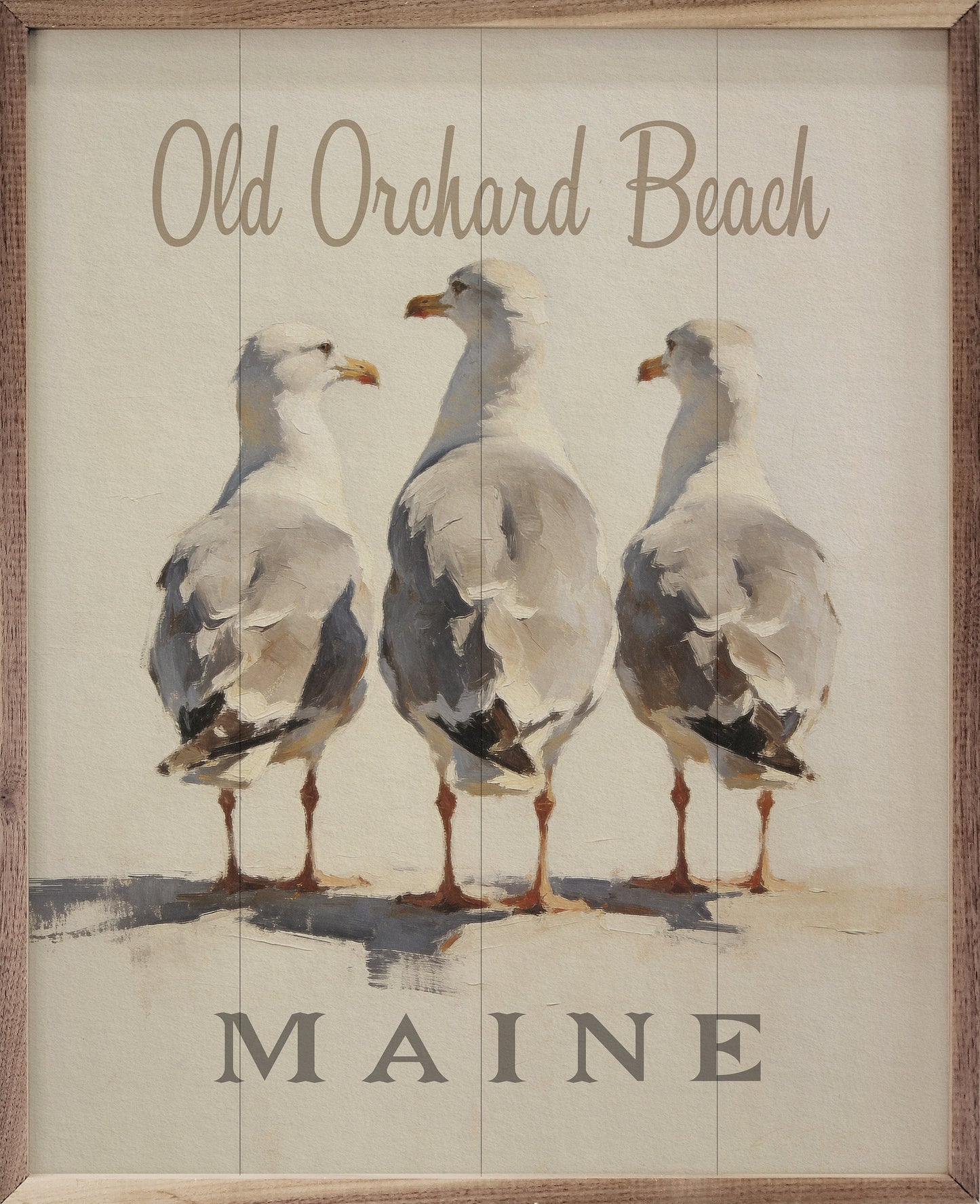 Three Seagulls Personalized Beach Name