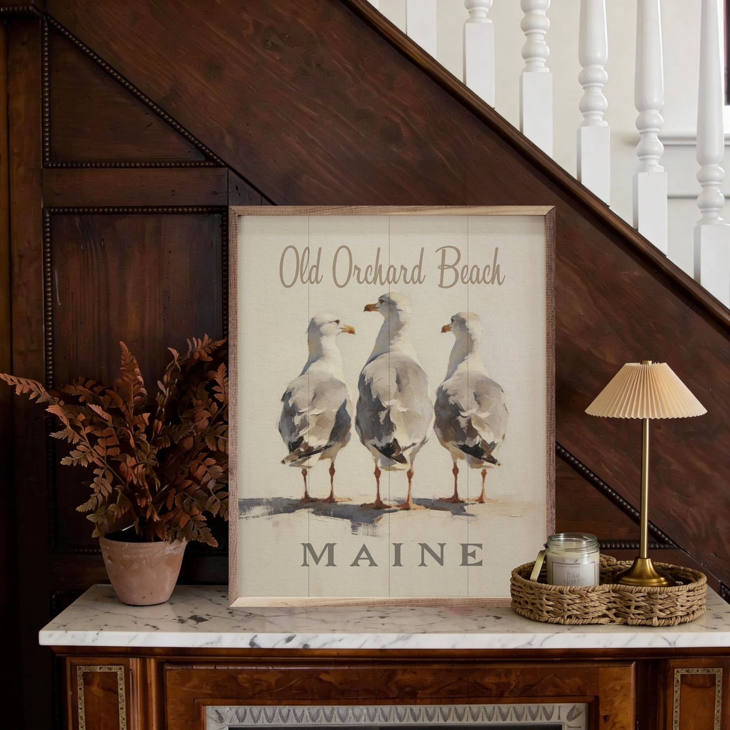 Three Seagulls Personalized Beach Name