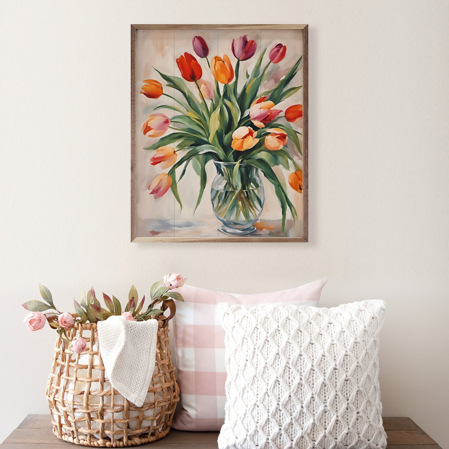 Tulips In Clear Vase