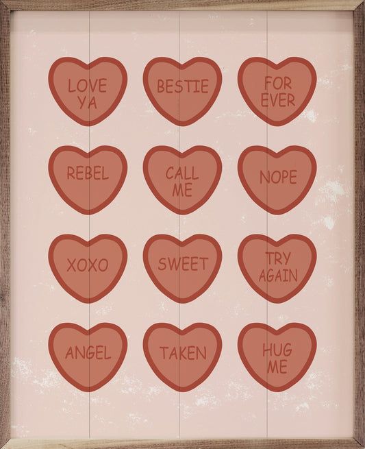 Valentine Candy Hearts Pink