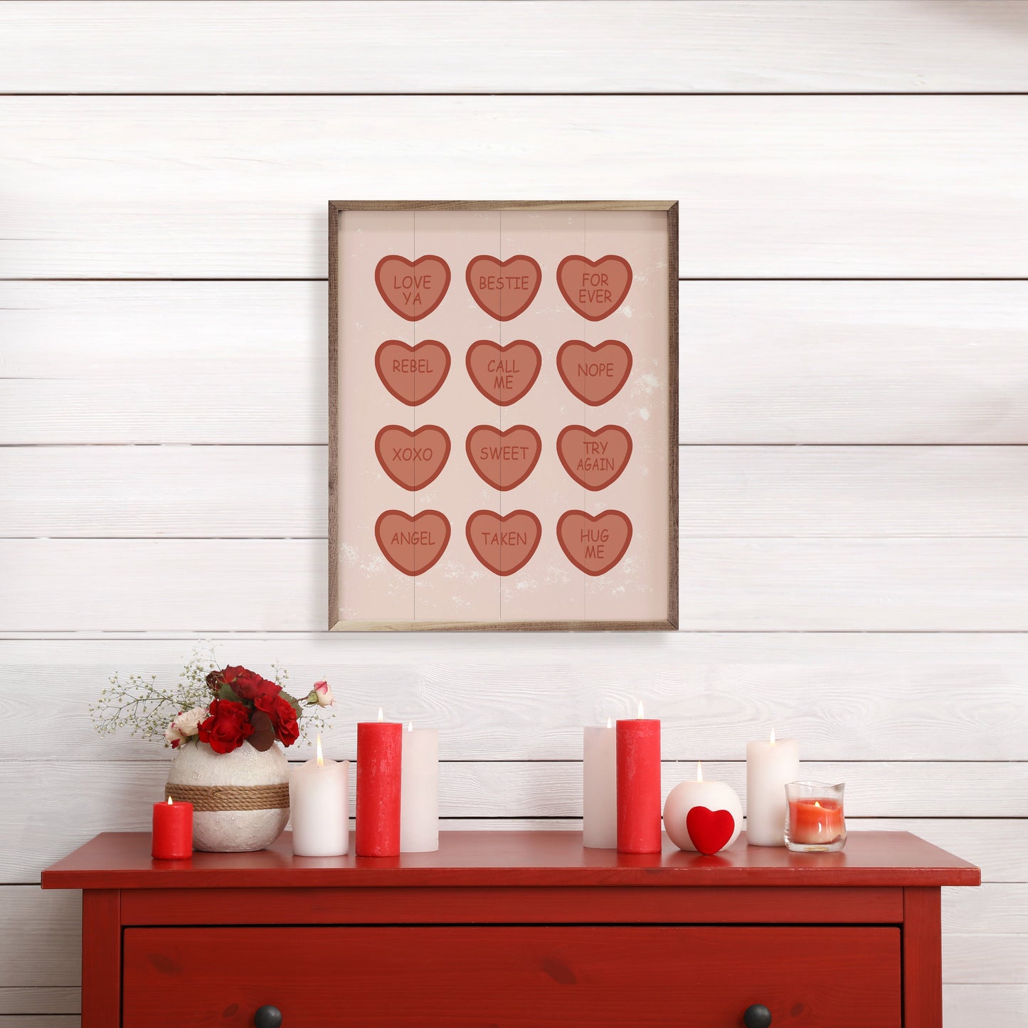 Valentine Candy Hearts Pink
