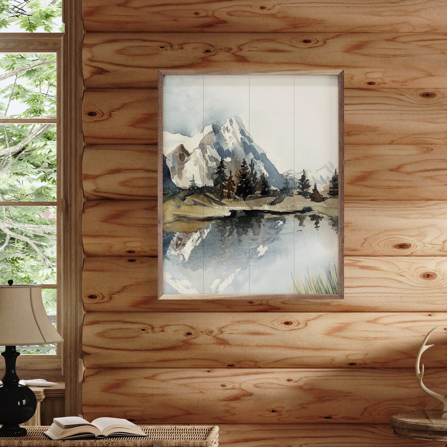 Watercolor Mountain Landscape