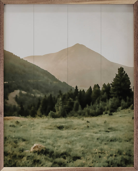 Watercolor Mountain Pine Forest