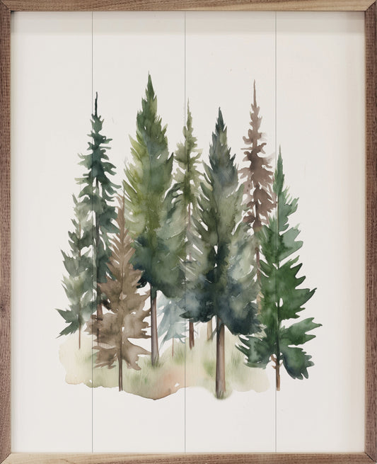 Watercolor Pines II