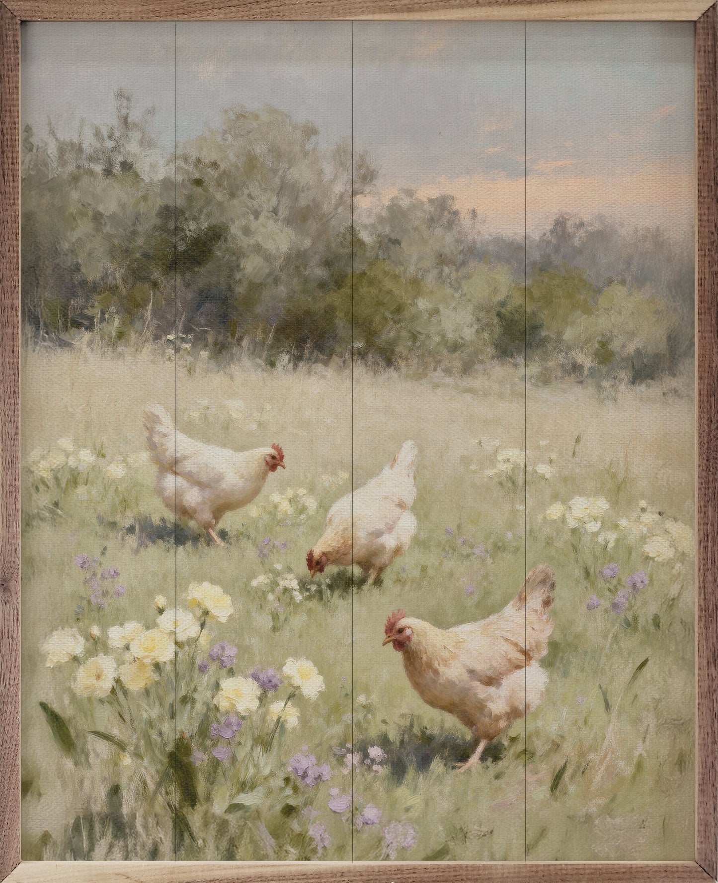 Chickens Playing In Pasture