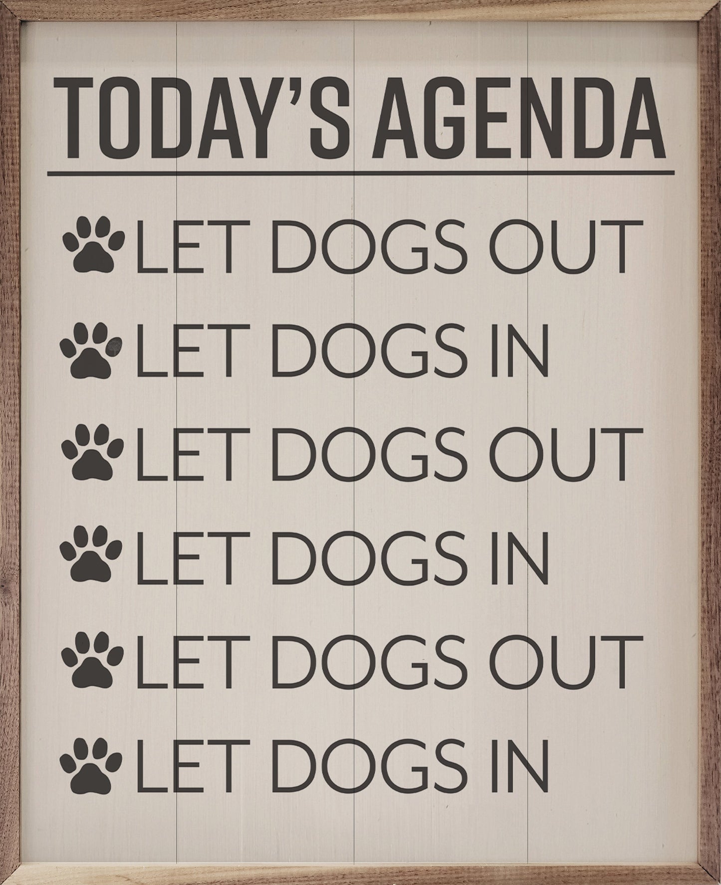 Today's Agenda Paws White