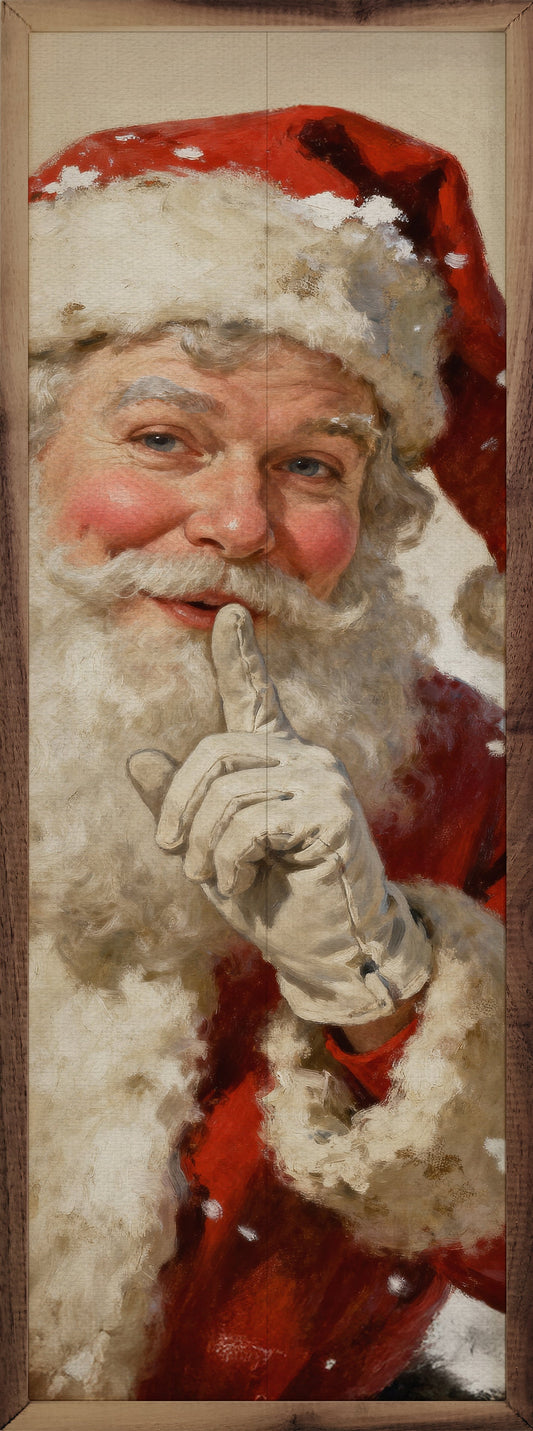 Shh Santa Claus White Gloves
