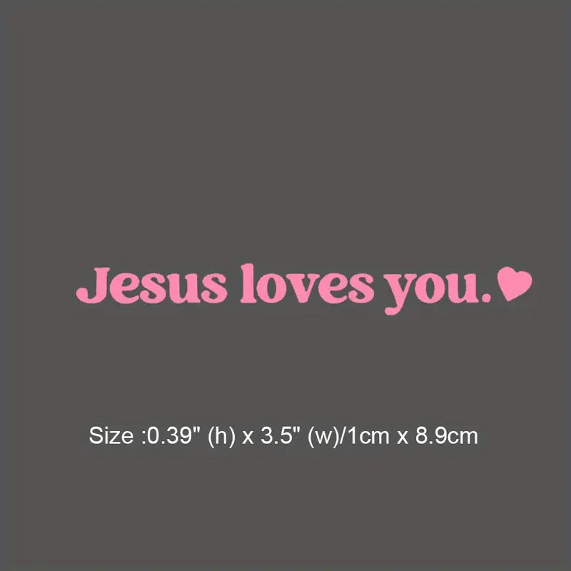 Jesus Loves You Car Decal - Rear View Mirror Sticker - Christian Sticker - Car Decal - Christian Gift (B3)