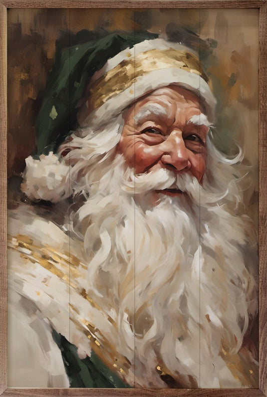 Santa In Green With Gold image 0