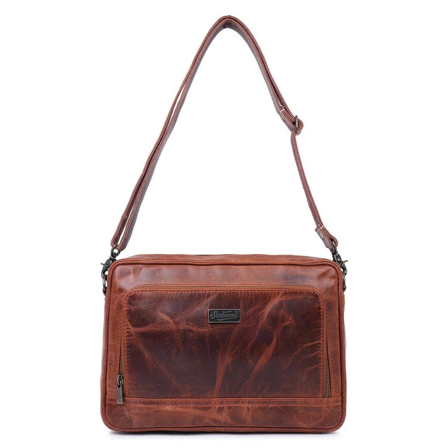 Rustic Genuine Leather Chestnut Crossbody