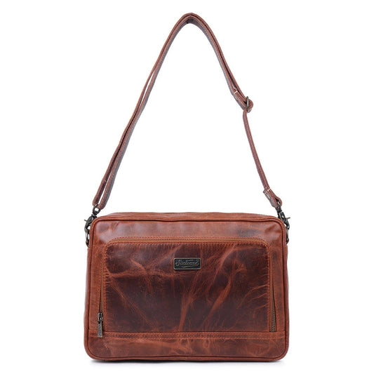Rustic Genuine Leather Chestnut Crossbody