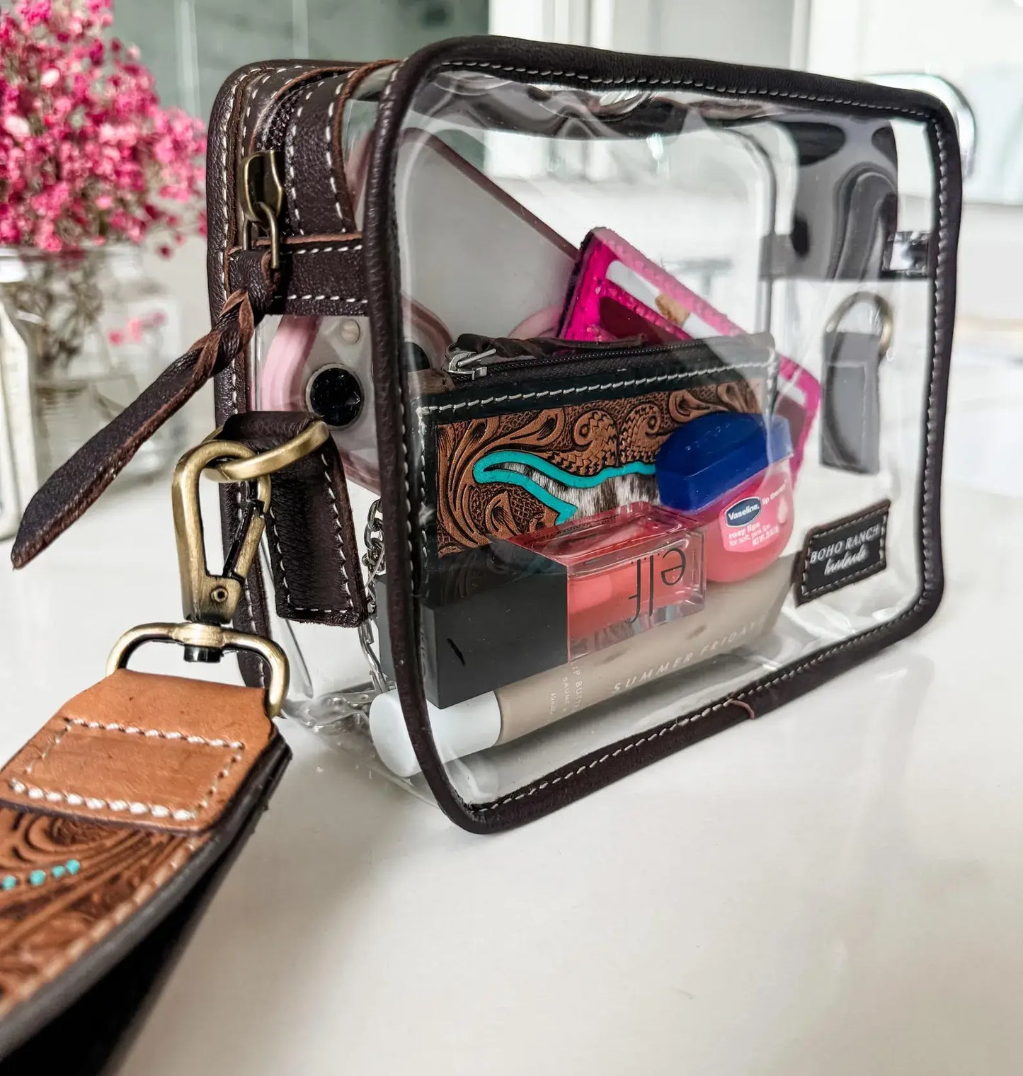 DARLA CLEAR WRISTLET | Transparent Western Purse