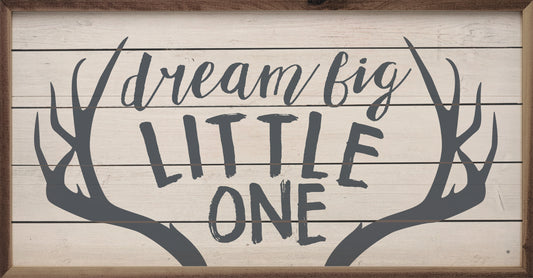 Dream Big Little One Antlers Whitewash image 0