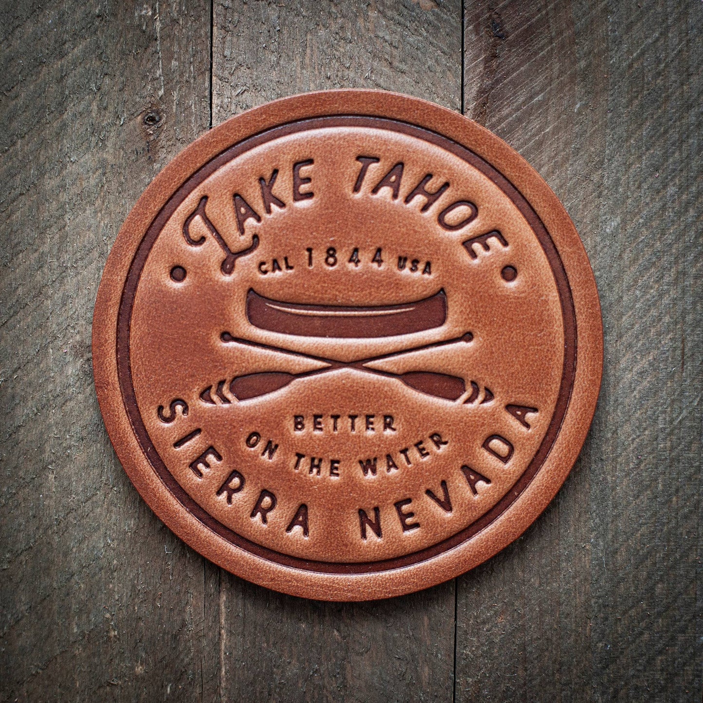 Lake Tahoe Leather Coaster