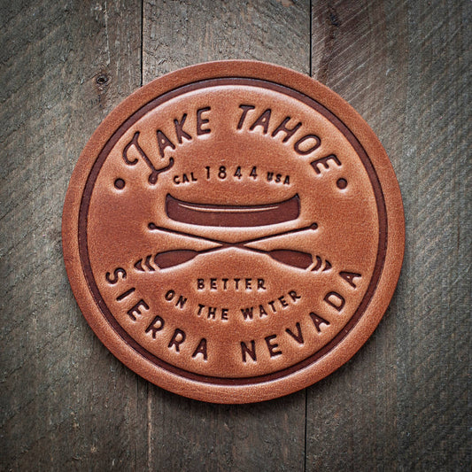 Lake Tahoe Leather Coaster