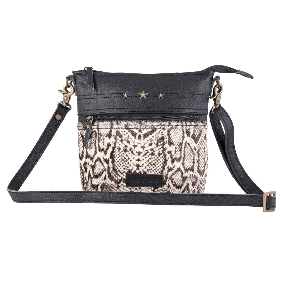 Python Print Leather Crossbody Bag