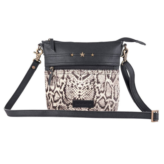 Python Print Leather Crossbody Bag