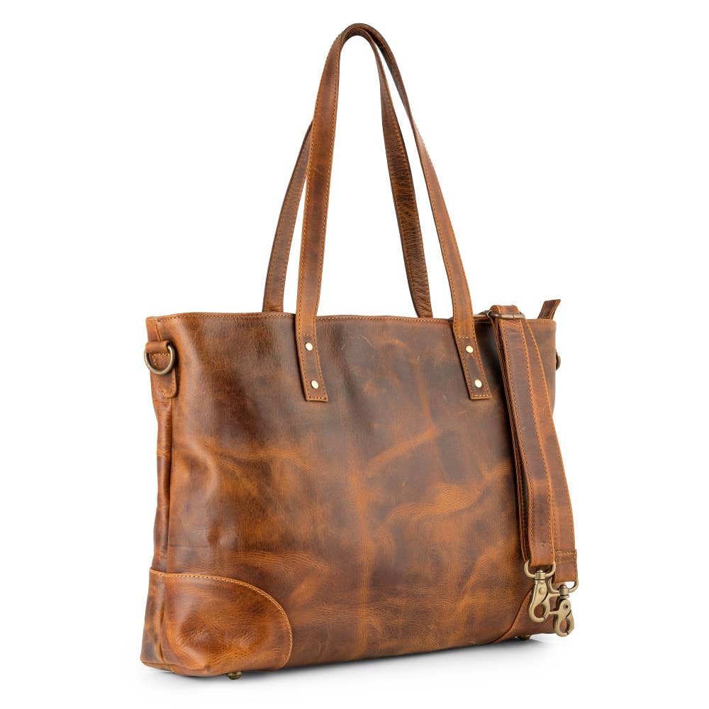 Genuine Leather Tote w/Laptop Compartment