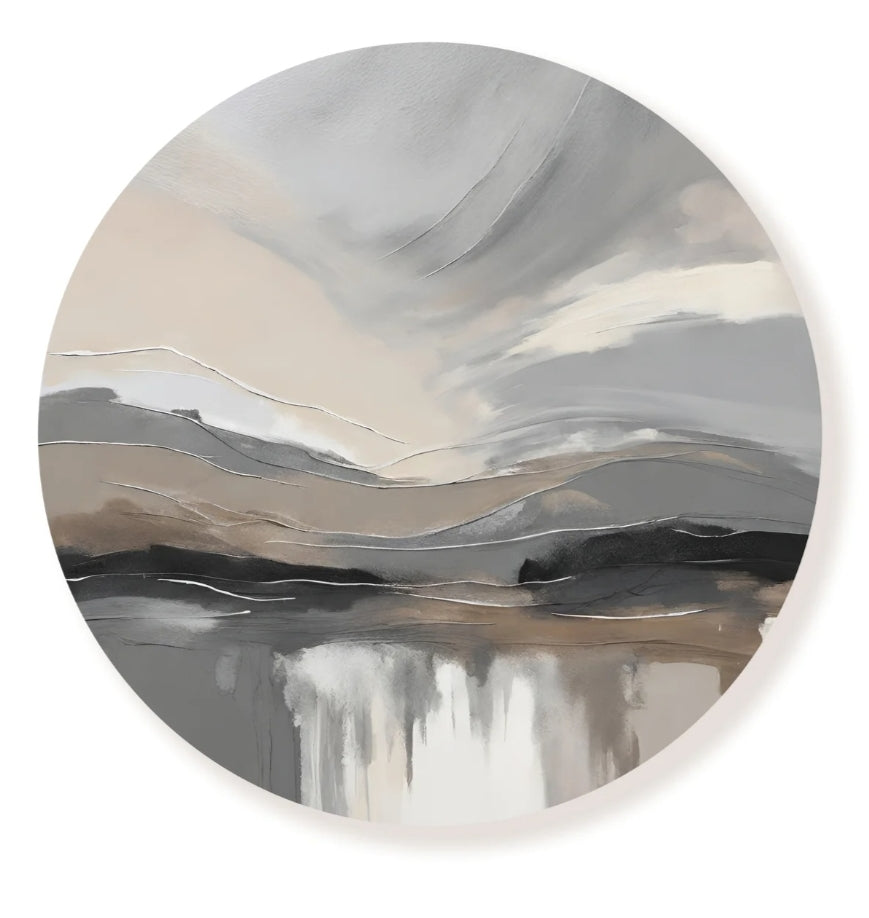 Gray Tan Abstract Circle image 0
