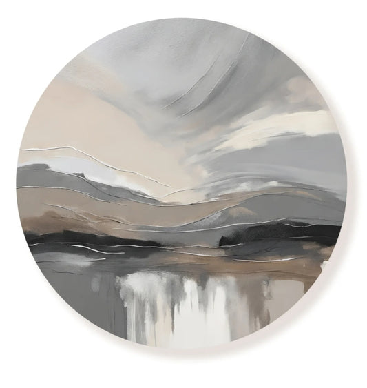 Gray Tan Abstract Circle image 0
