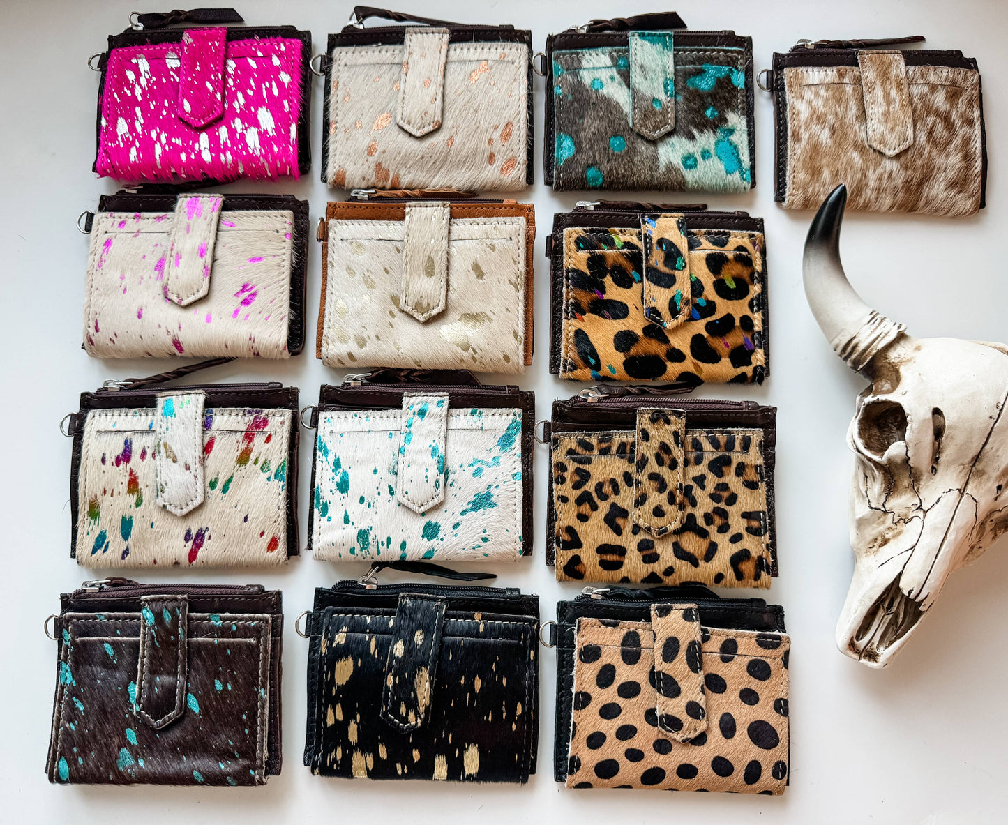 Dakota Wristlet Wallet - Western Cowhide Leather Credit Card Holder