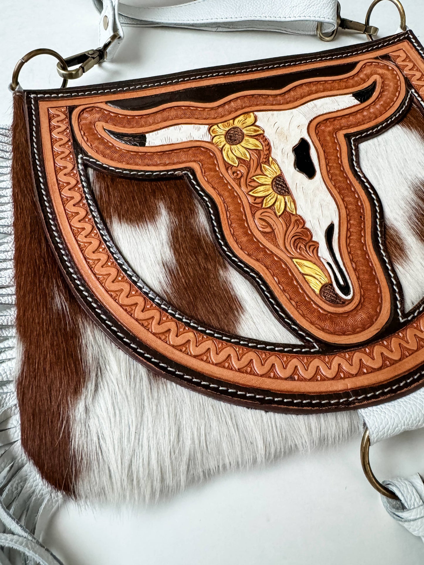 THE CAROLINE CROSSBODY Longhorn Cowhide Purse