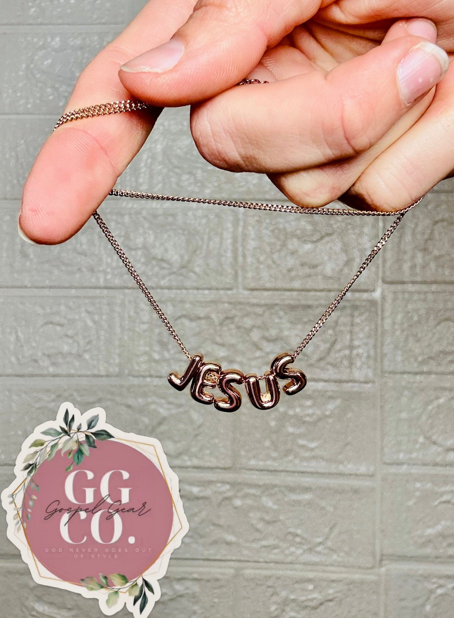 Jesus Bubble Name Necklace - Christian Jewelry - Christian Necklace  - Christian Gift (E1)