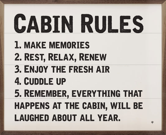 Cabin Rules White