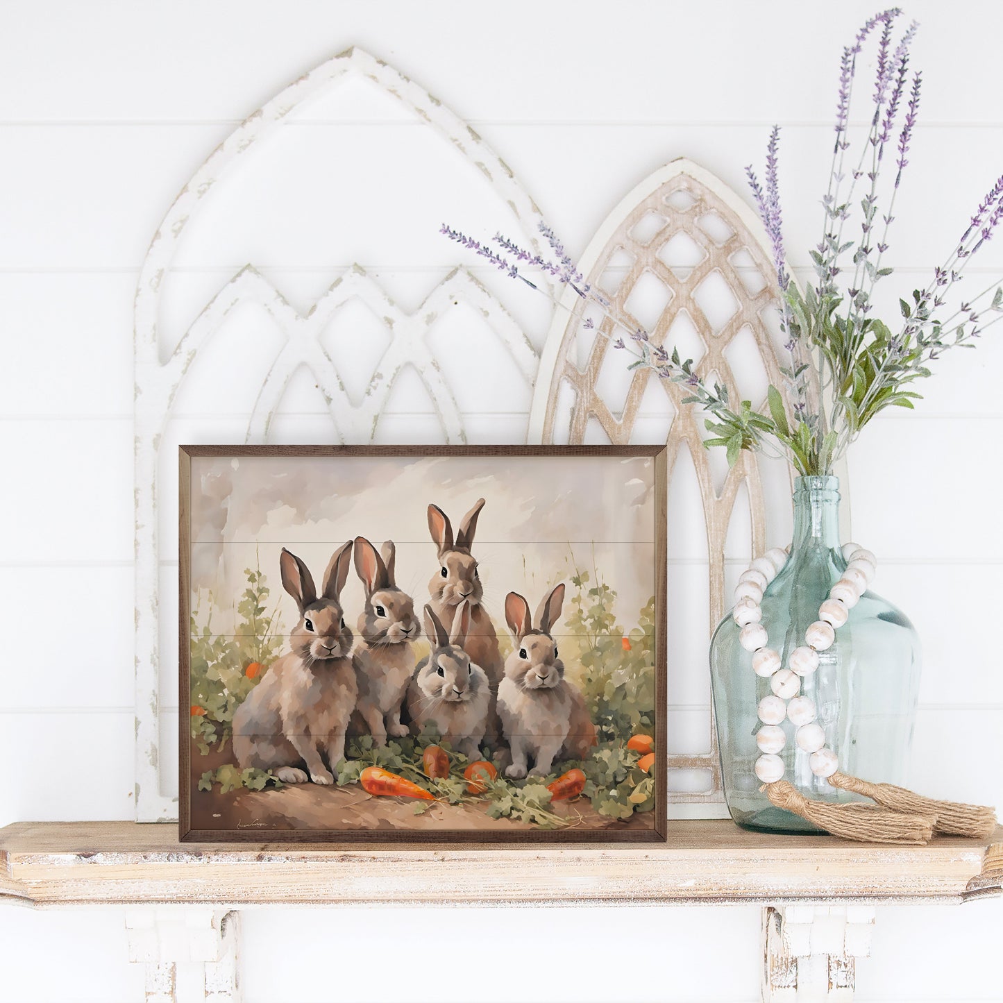 Five Bunnies In Carrot Field