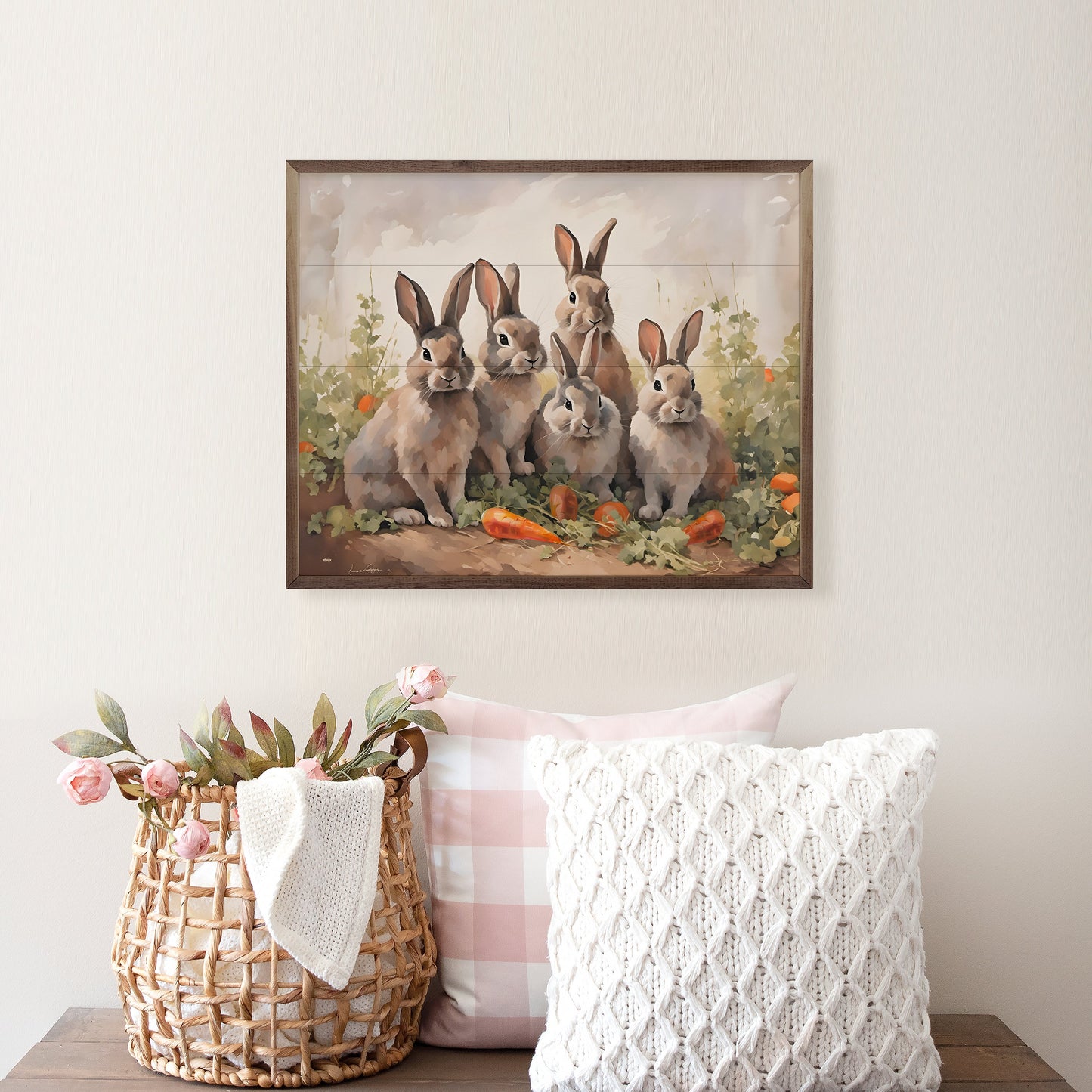 Five Bunnies In Carrot Field
