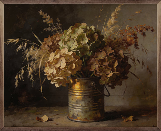 Hydrangeas And Grass Arrangement