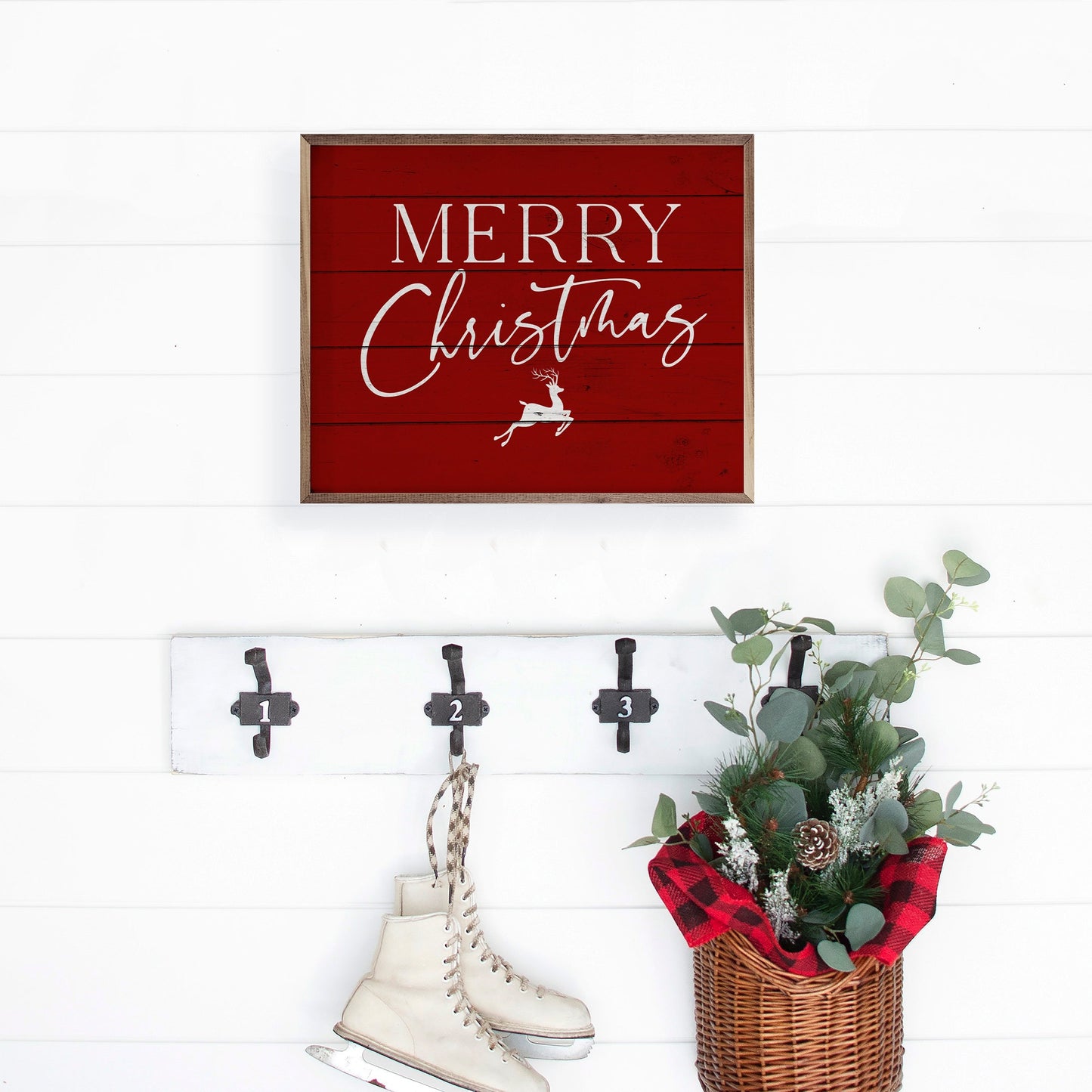 Merry Christmas Reindeer Red