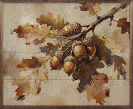 Oak Branch With Acorns