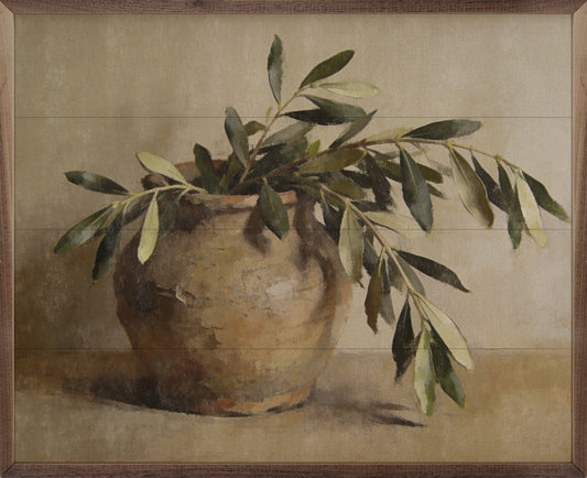 Olive Branches In An Earthen Vase