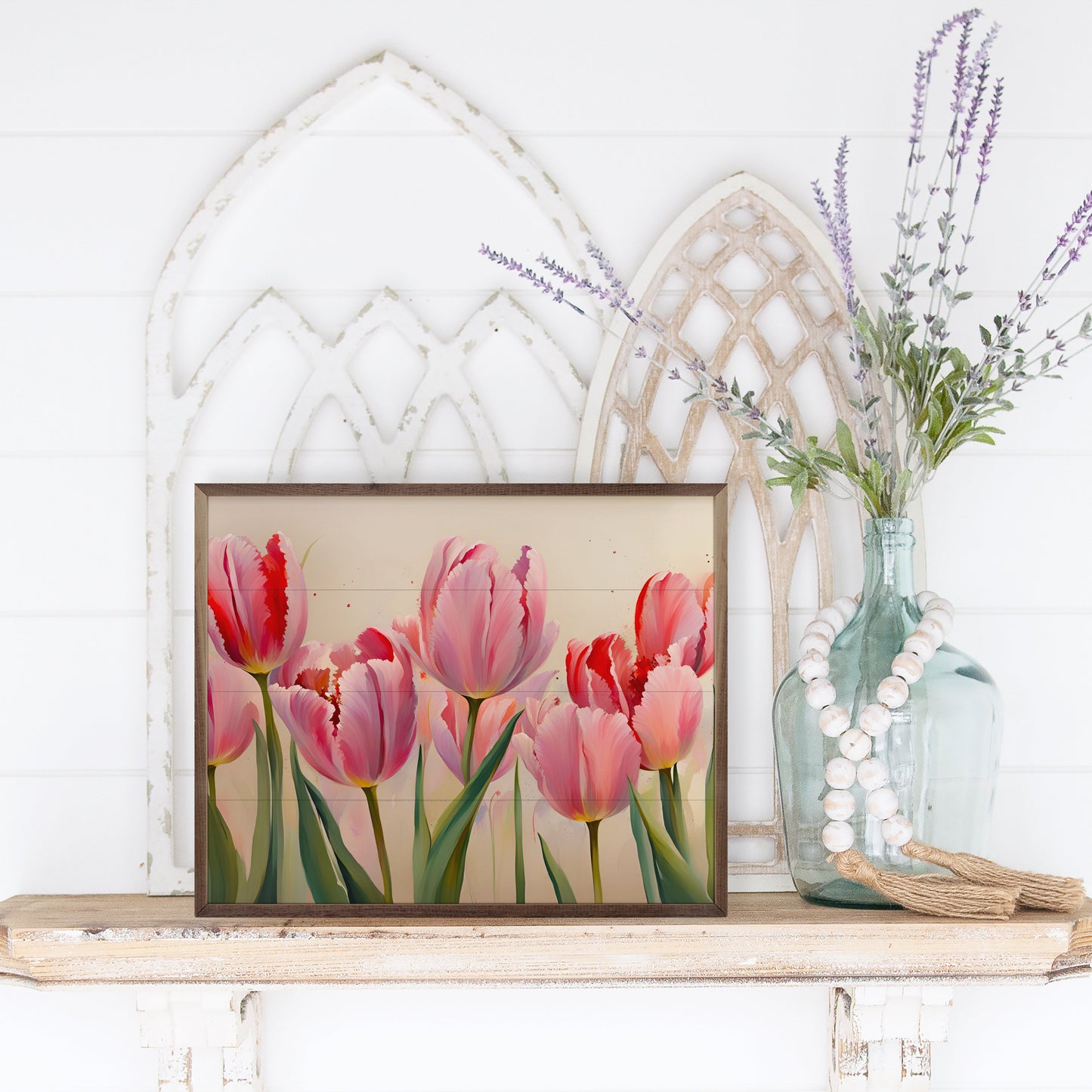 Pink Tulips White