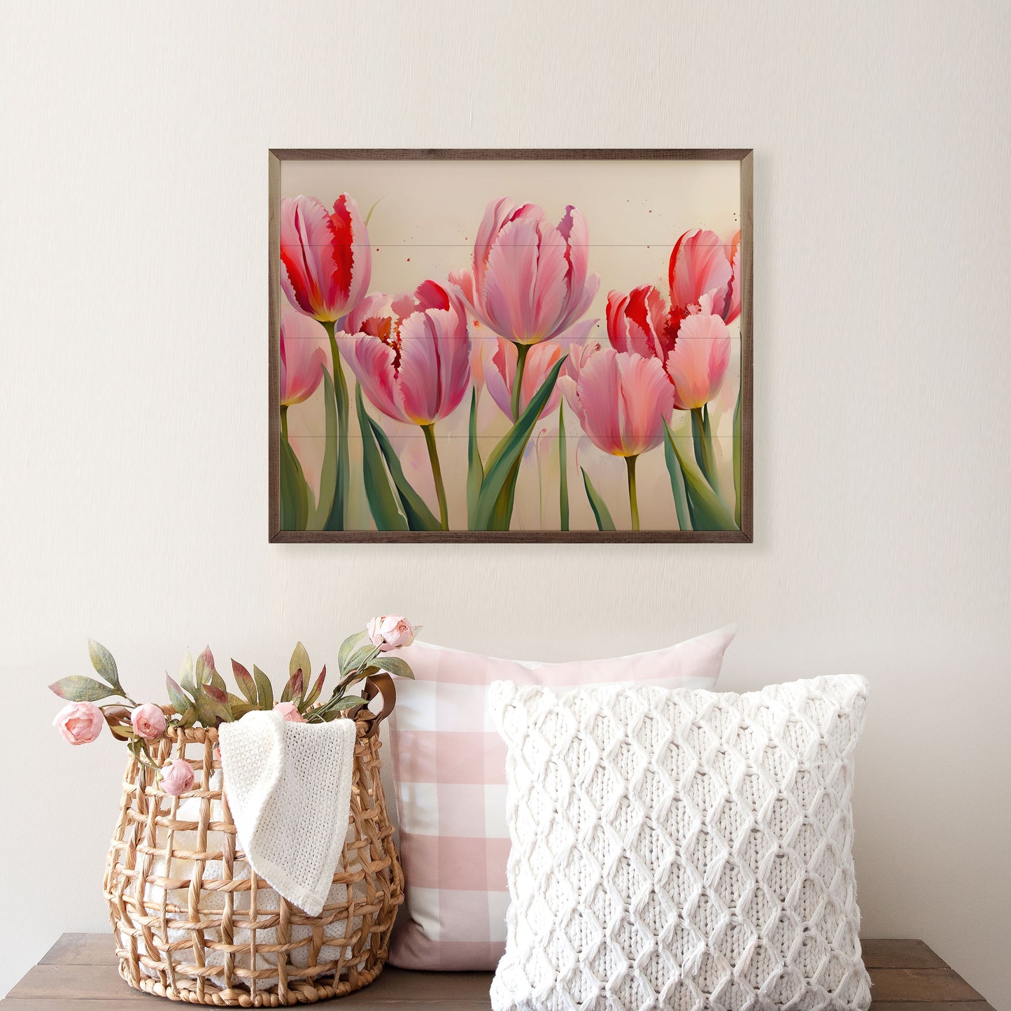 Pink Tulips White