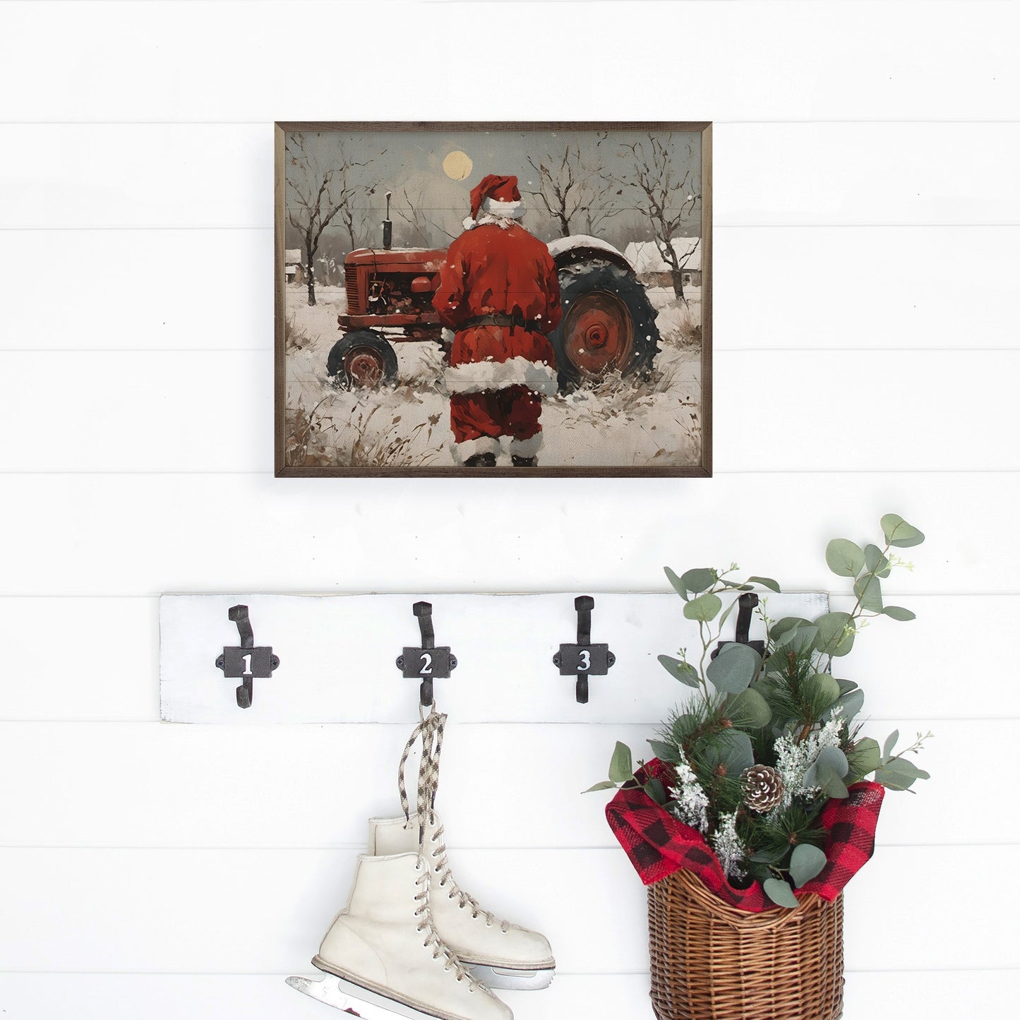 Santa With Red Tractor
