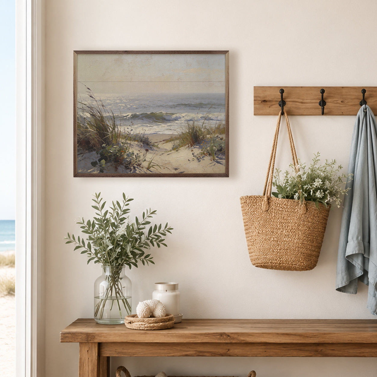 Sea Grass And Rolling Waves