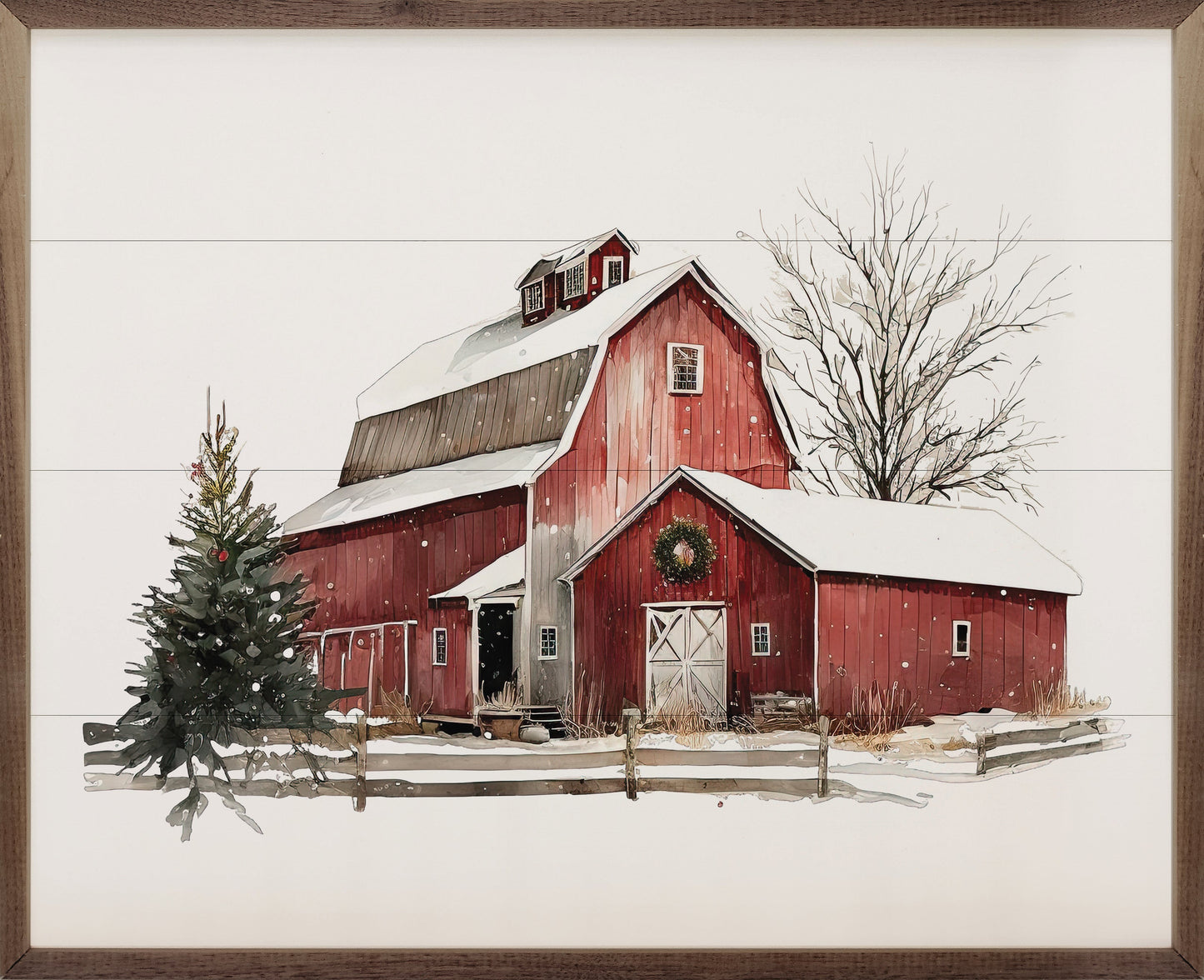 Winter Barn With Shed